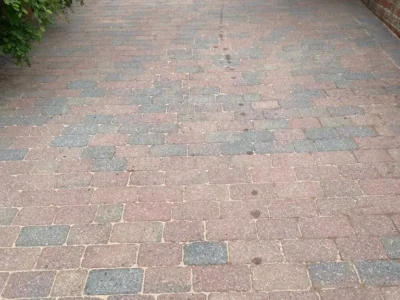 Block paving driveway cleaning in Evesham